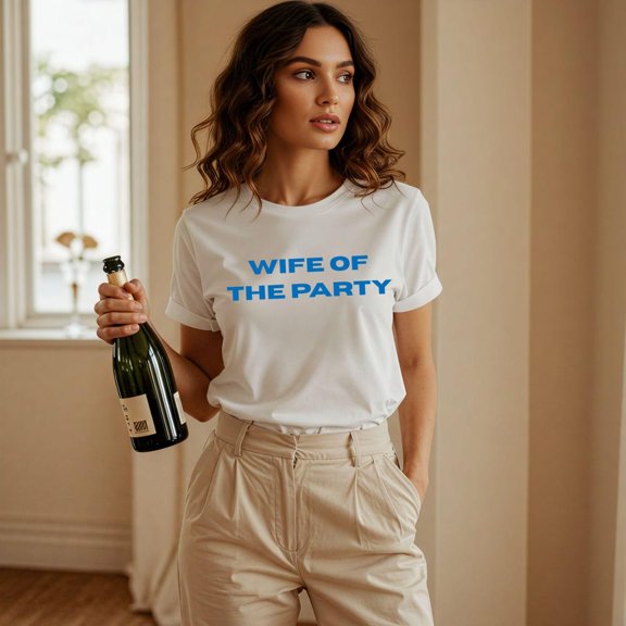 DOPASHIRT Wife Of The Party Tee, Wifey Shirt, Trendy Bride Apparel, Wedding Day Clothing, Honeymoon Outfit, It'S Giving Wife, The Mrs Shirt Unisex S-5XL Hot Trending Shirt, Vintage Birthday Gift