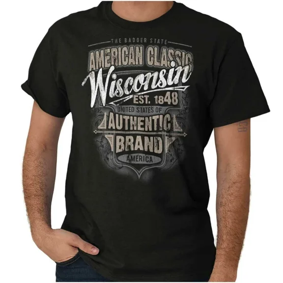 DOPASHIRT Wisconsin American Souvenir Country Wi Usa Short Sleeve Crewneck Tee Unisex S-5XL Hot Trending Shirt, Vintage Birthday Gift
