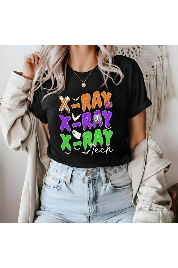 X-Ray Tech Hal.Low.Een Tee, Radiology Tech Shirt, Sp00Ky Rad Tech Shirt, Hal.Low.Een Outfit Unisex S-5XL Hot Trending Shirt, Vintage Birthday Gift