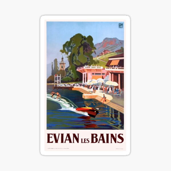 DOPASTICKER 1937 France Evian-Les-Bains Travel Sticker Phone Decal ...