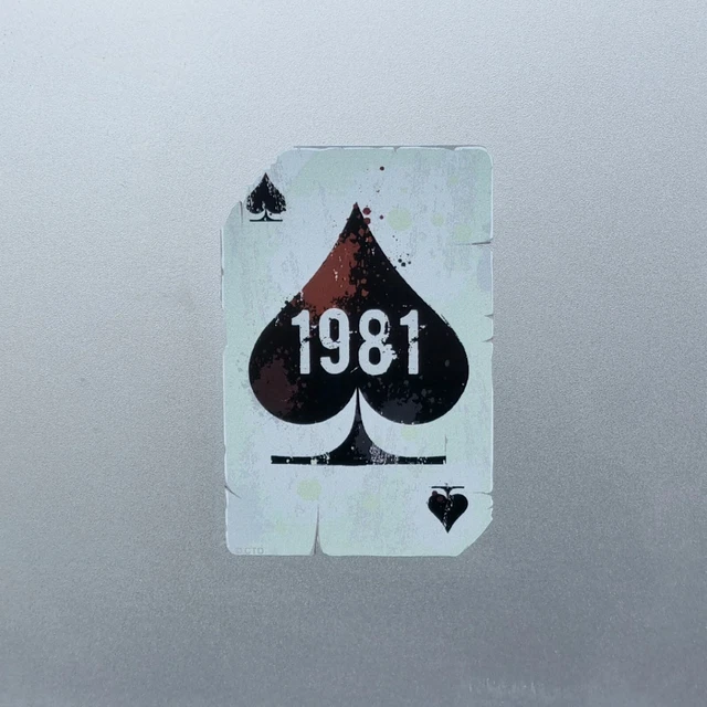 DOPASTICKER 1981 Year Dated Ace Of Spades Card Sticker For Car Phone ...