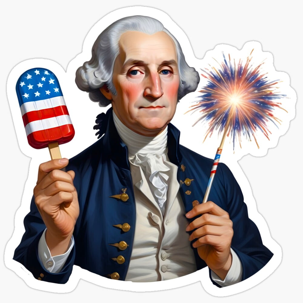 DOPASTICKER 4Th Of July George Washington Sticker Fourth Of July ...