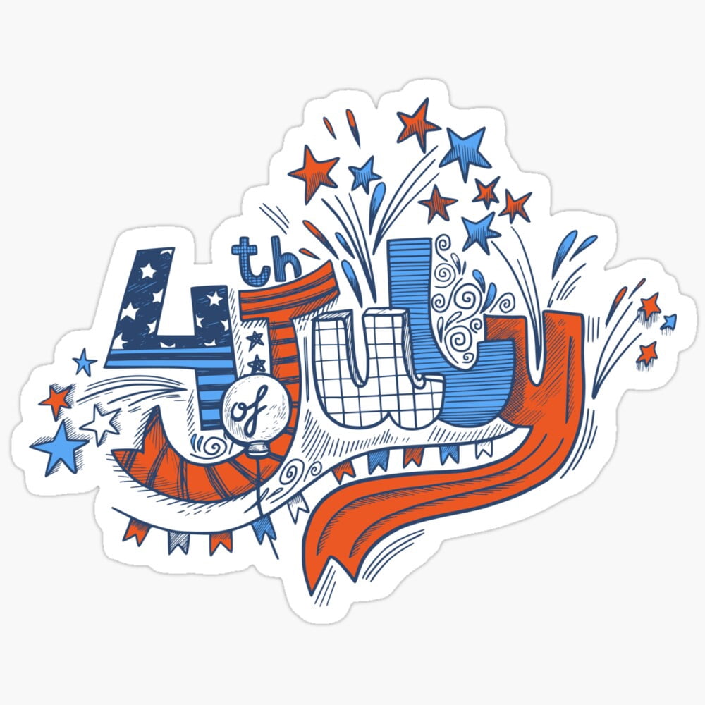 DOPASTICKER 4Th Of July- Independence Sticker Design - 4Th July Sticker ...