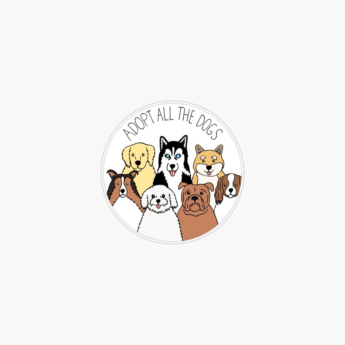DOPASTICKER Adopt All The Dogs Sticker, Phone Sticker Water Bottle ...