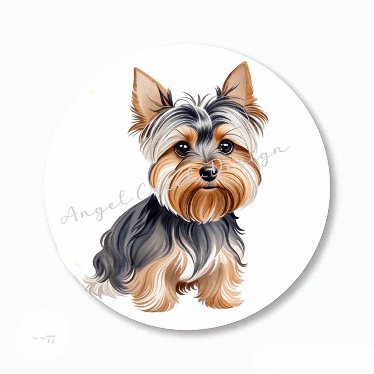 DOPASTICKER Adorable Yorkie Dog Yorkshire Terrier Stickers Phone Decal ...