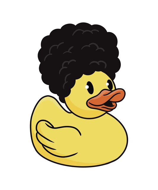 DOPASTICKER Afro Hair Rubber Duck Sticker Curly Style Salon Phone Decal ...