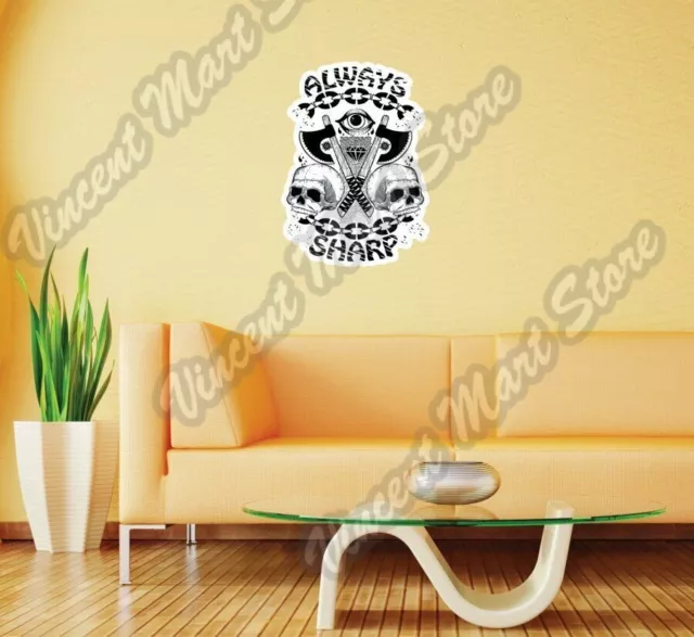 DOPASTICKER Always Sharp Axe Skull Art Gift Wall Sticker Room Interior ...