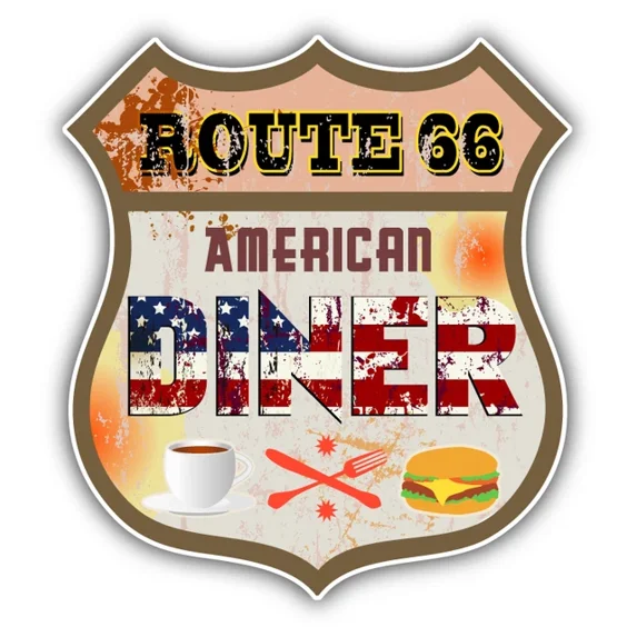 DOPASTICKER American Dinner Route 66 Sticker Decal Phone Decal Water ...