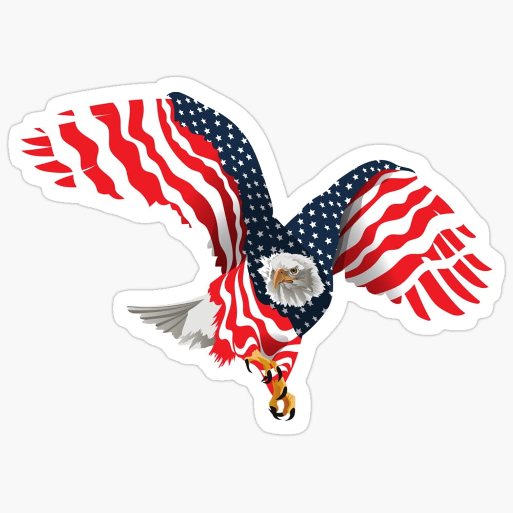 DOPASTICKER American Eagle Us Flag Sticker Fourth Of July Sticker ...