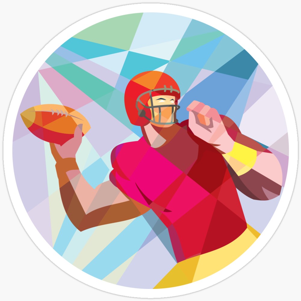 Speed Qb Sticker DOPASTICKER American Football Quarterback Qb Low Polygon Sticker Phone ...