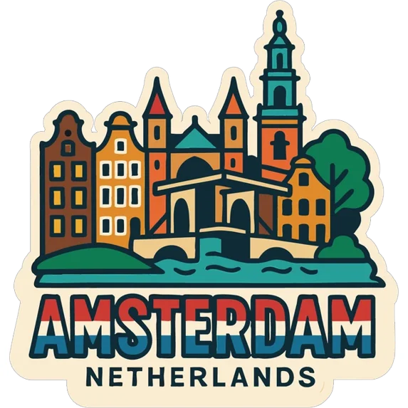 DOPASTICKER Amsterdam Sticker Decal City Skyline Landmark Design Phone ...
