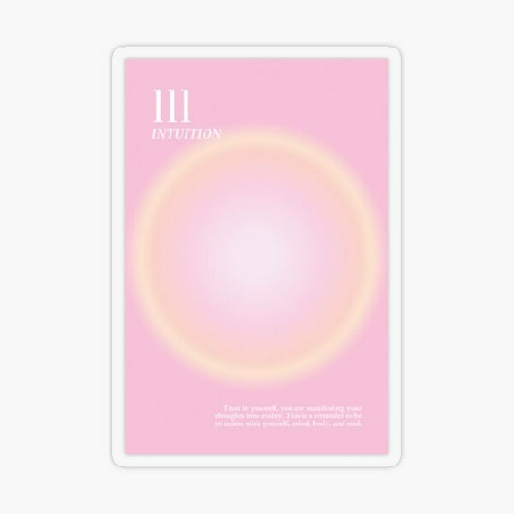 DOPASTICKER Angel Number 111 Pastel Pink Transparent Sticker Gift You ...