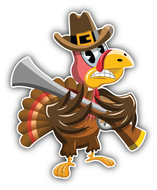 DOPASTICKER Angry Turkey Cartoon Animal Sticker Decal Phone Decal Water ...