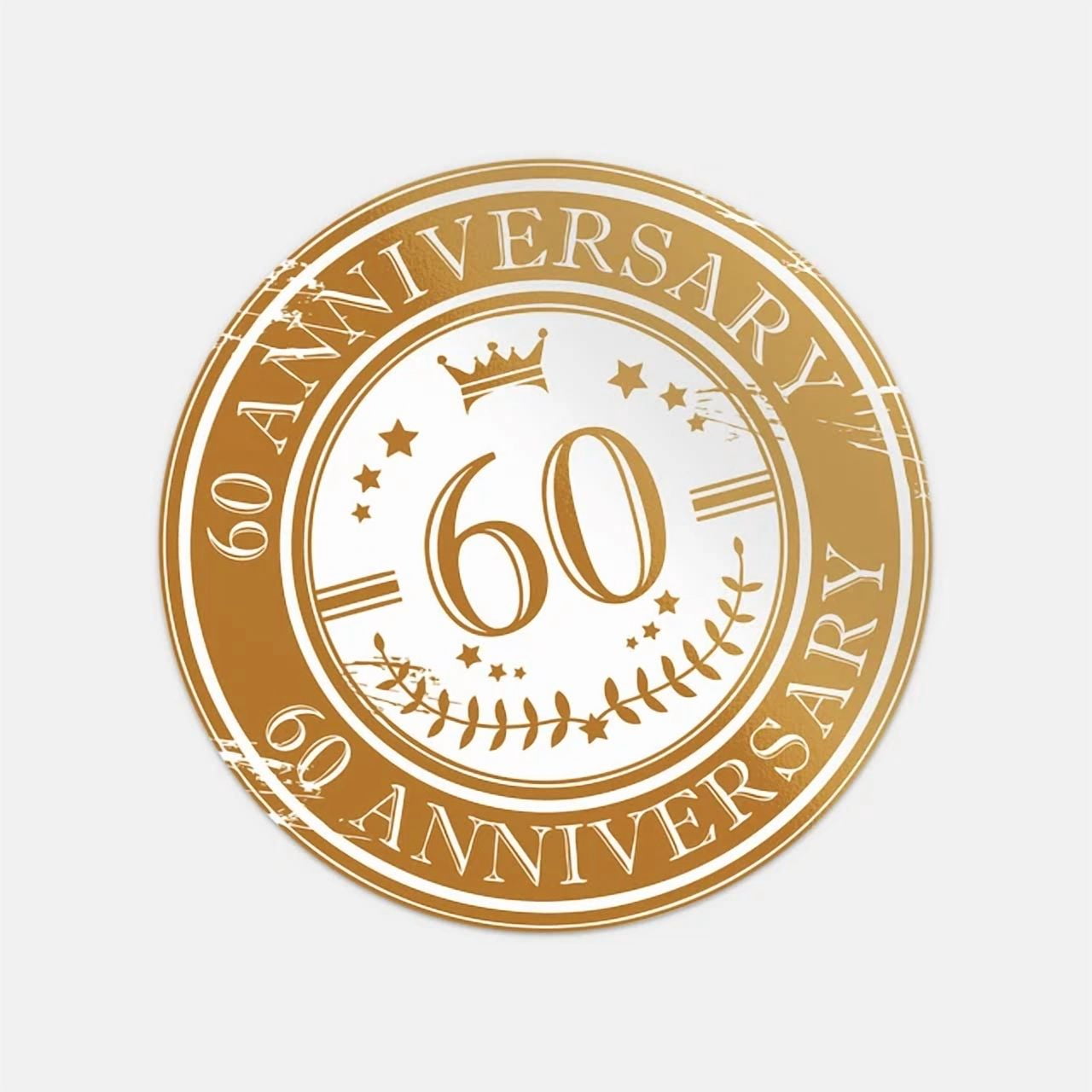 DOPASTICKER Anniversary Sixty 60 Grunge Crown Sticker Decal Phone Decal ...