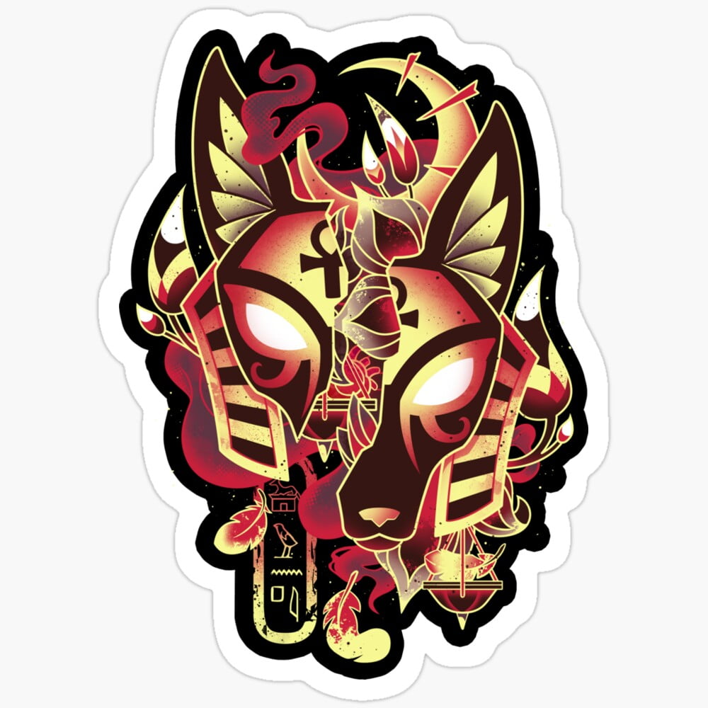 Jackal Sticker DOPASTICKER Anubis Mysteries - Jackal Egyptian God Sticker Phone Decal ...