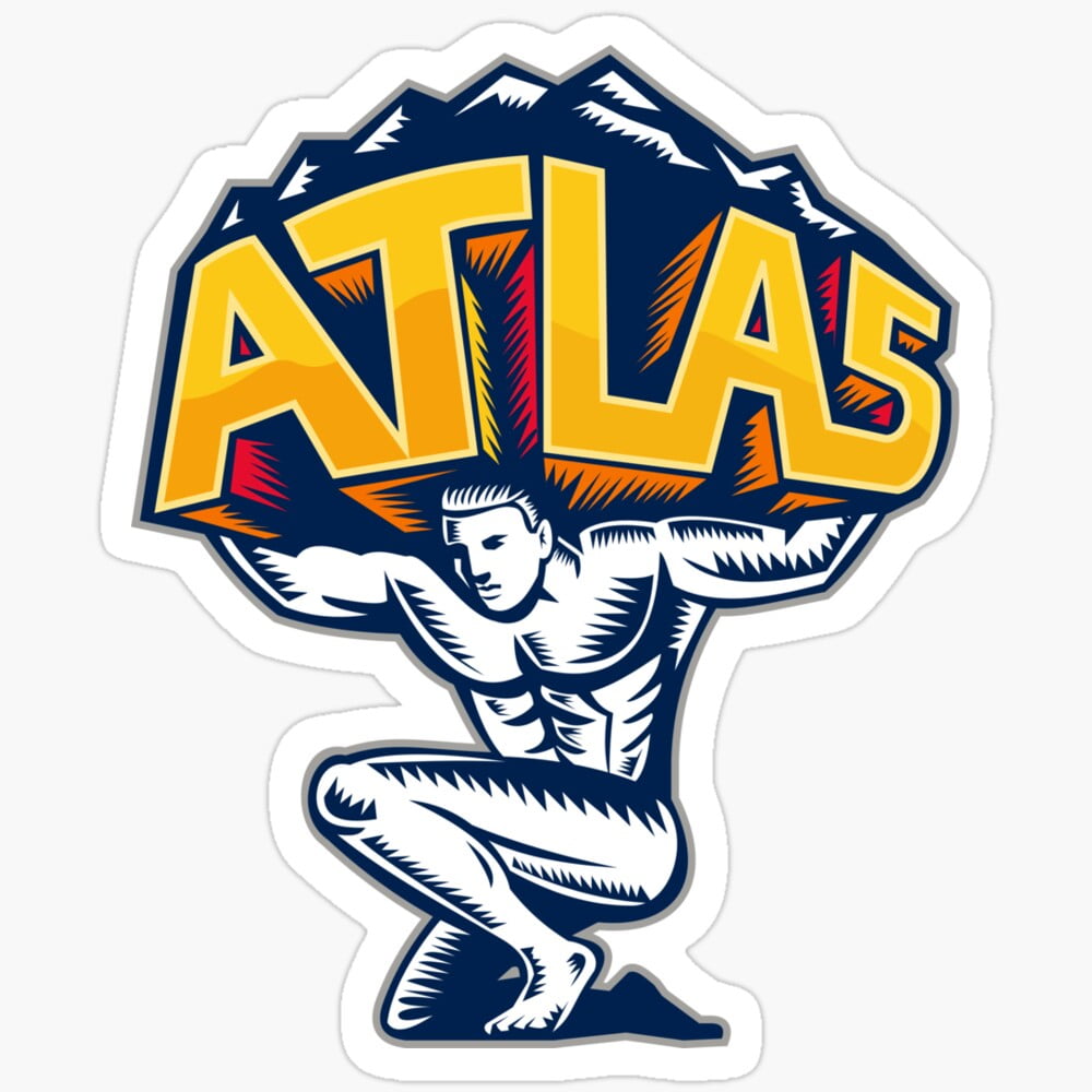 DOPASTICKER Atlas Lifting Mountain Kneeling Sticker Phone Decal Water ...