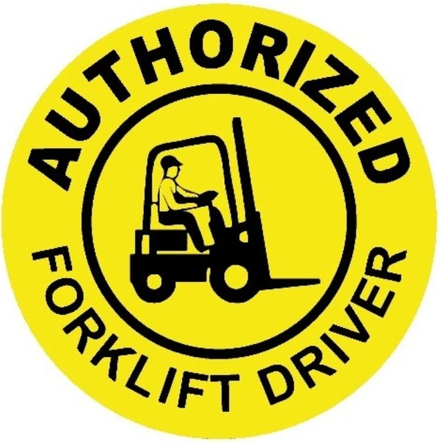DOPASTICKER Authorized Forklift Driver Sticker Black On Yellow Phone ...