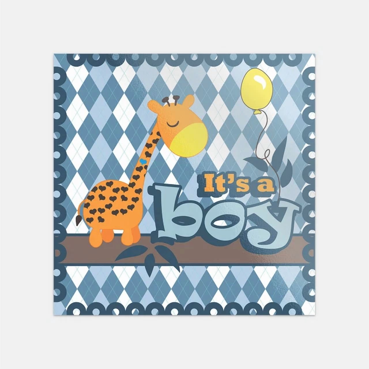 DOPASTICKER Baby Shower Giraffe It'S A Boy Sticker Decal Phone Decal ...