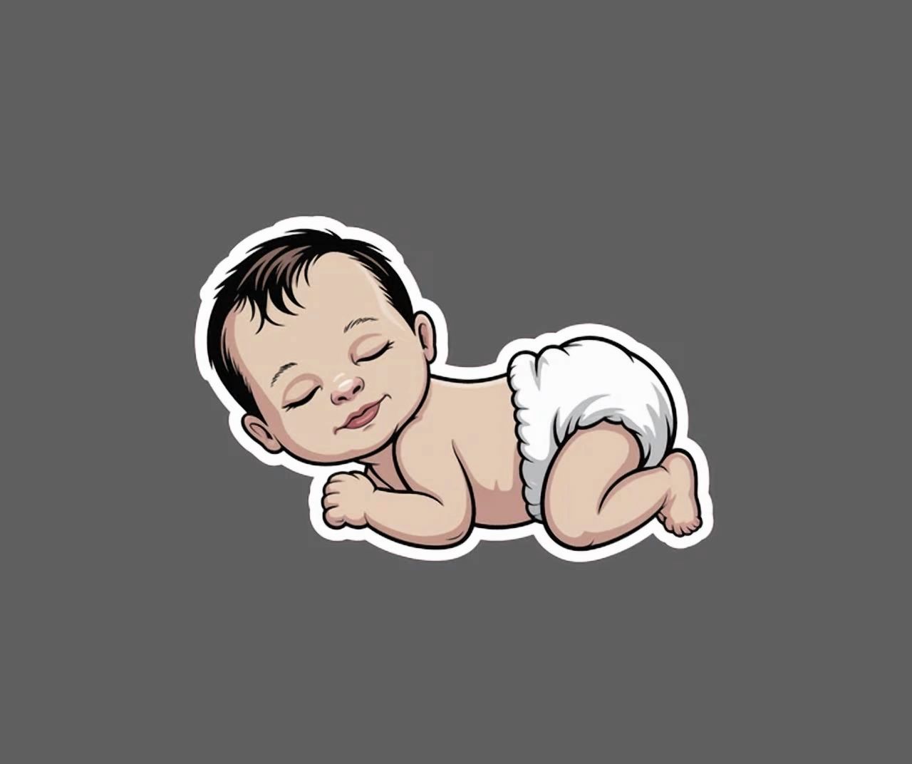DOPASTICKER Baby Sticker Born Diaper Babies Life Family Happy Gift ...