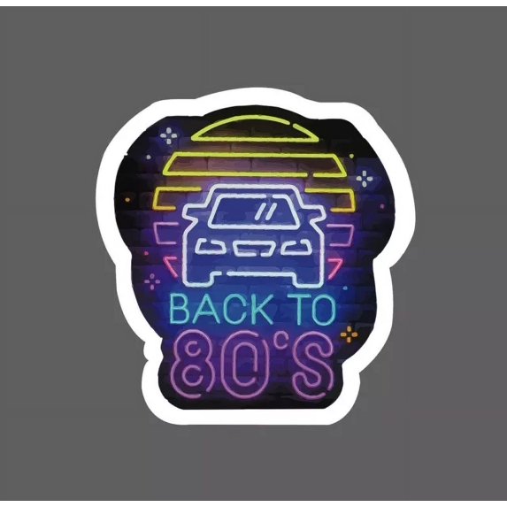 DOPASTICKER Back To 80'S Sticker Neon Retro Sticker Phone Sticker ...