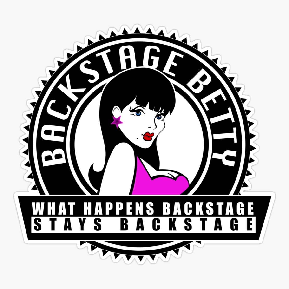DOPASTICKER Backstage Betty Sticker, Phone Sticker Water Bottle Sticker ...