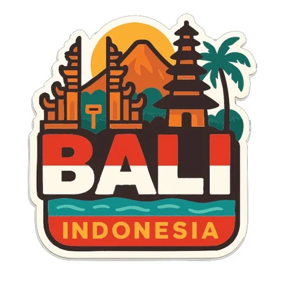 DOPASTICKER Bali Indonesia Sticker Decal City Skyline Landmark Design ...