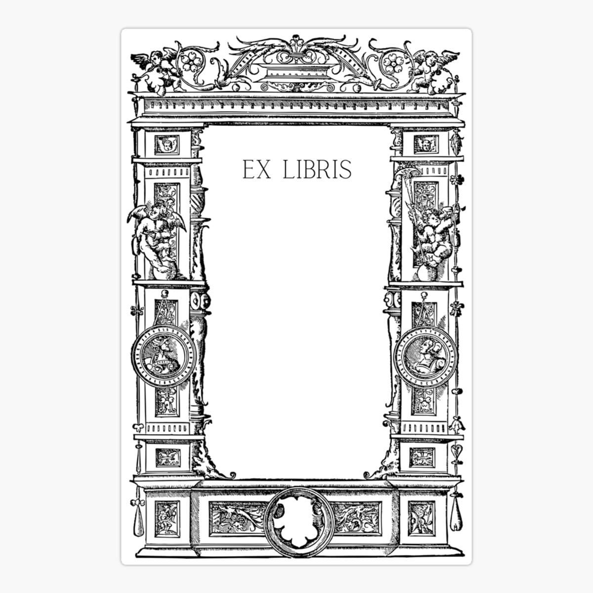 DOPASTICKER Baroque Frame Ex Libris Sticker, Phone Sticker Car Sticker ...
