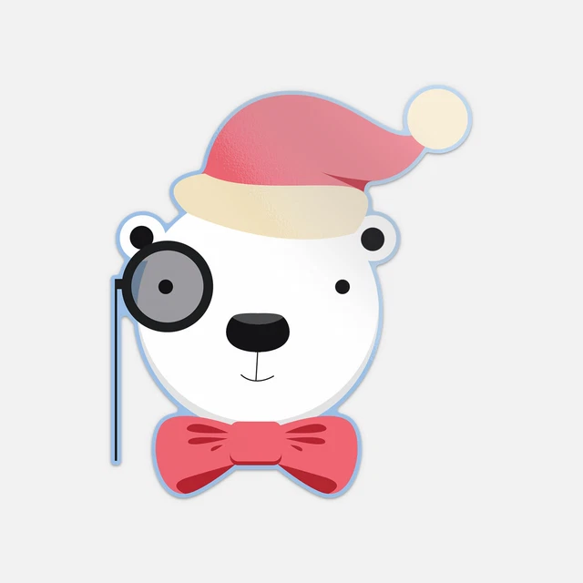 DOPASTICKER Bear Head Monocle Sticker Decal Phone Decal Water Bottle ...