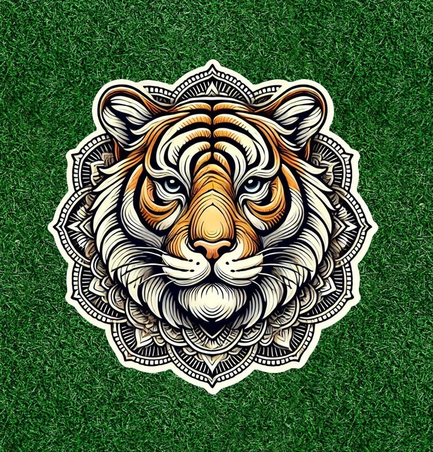 DOPASTICKER Beautiful Bengal Tiger In A Mandala Design Sticker Phone ...