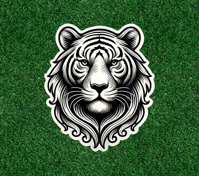 DOPASTICKER Beautiful Bengal White Tiger Sticker Decal Phone Decal ...