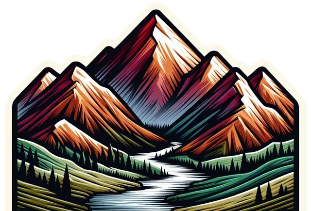 DOPASTICKER Beautiful Translucent Mountain Range Sticker Phone Decal ...
