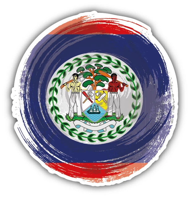 DOPASTICKER Belize Flag Grunge Brushstroke Sticker Decal Phone Decal ...