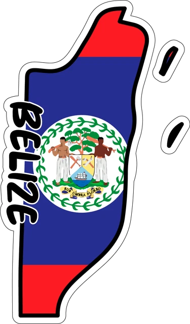 DOPASTICKER Belize Map Flag Sticker Decal Phone Decal Water Bottle ...