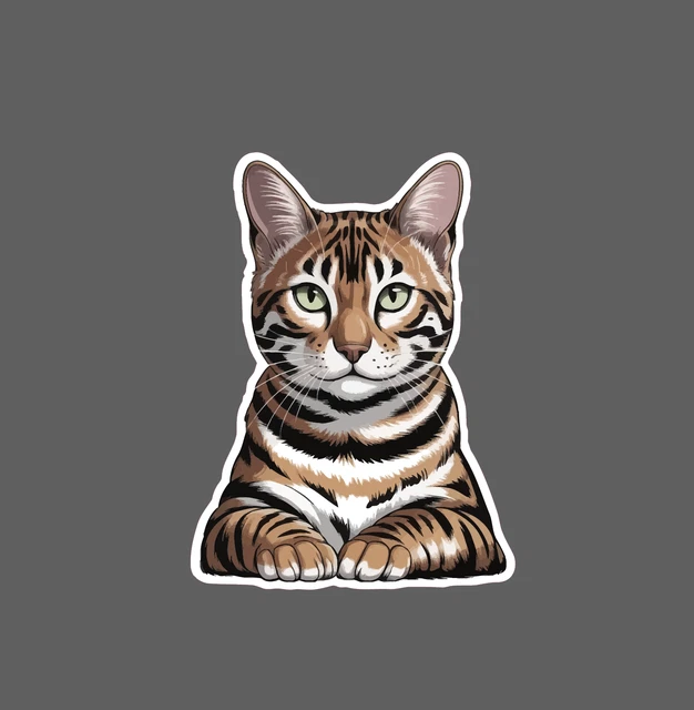 DOPASTICKER Bengal Cat Sticker Pet Animal Friend Breed Beautiful Gift ...