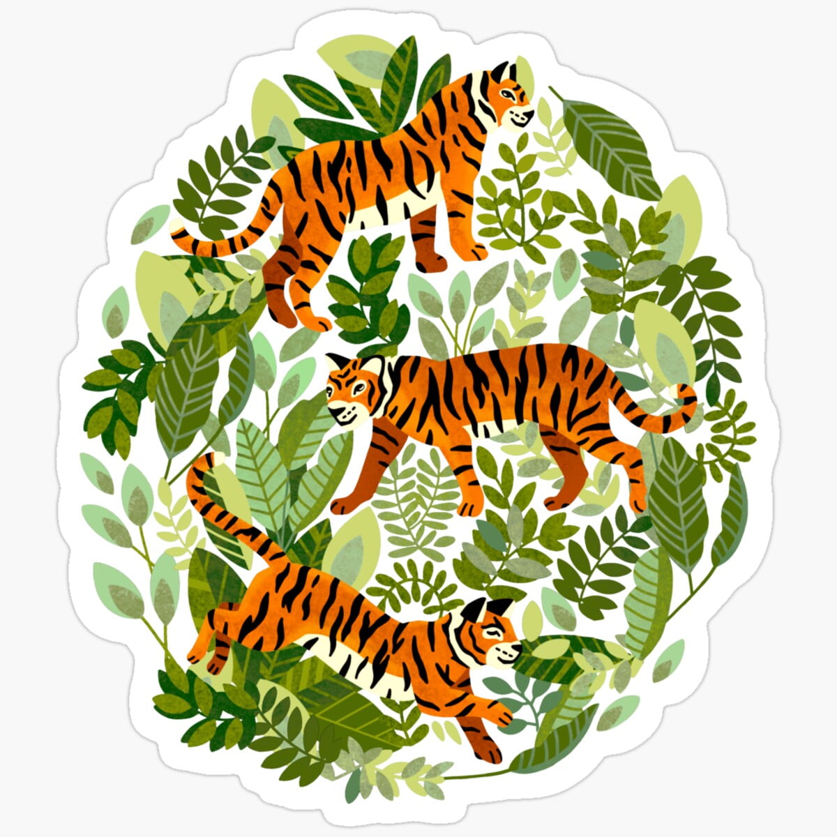 DOPASTICKER Bengal Tiger Jungle Sticker Birthday Gifts - Decorative ...