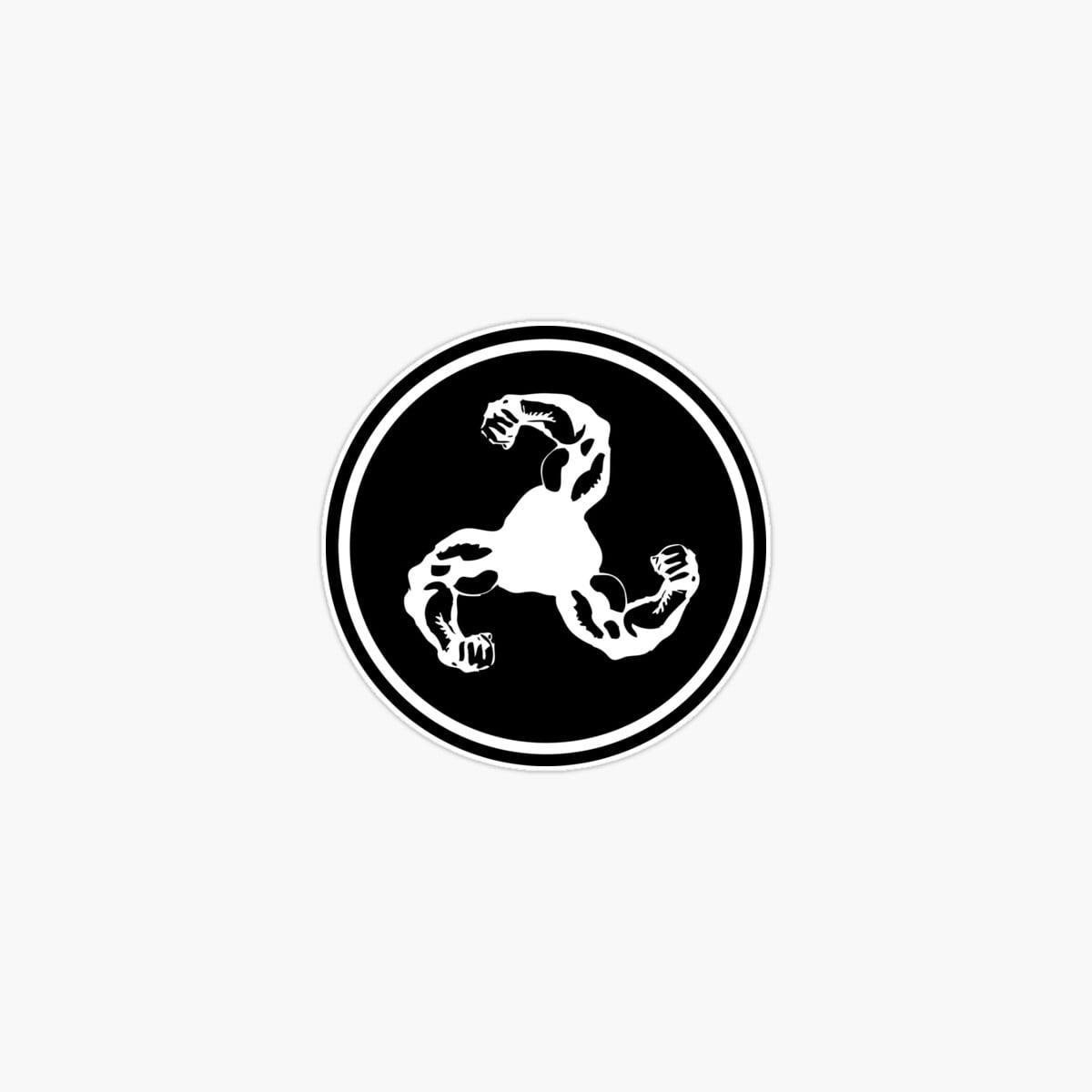 DOPASTICKER Bicep Logo (White On Black Disc) Sticker, Phone Sticker Car ...