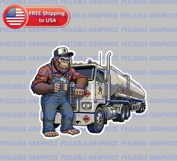 DOPASTICKER Bigfoot Sasquatch Trucker Sticker Big Rig Semi Sticker ...