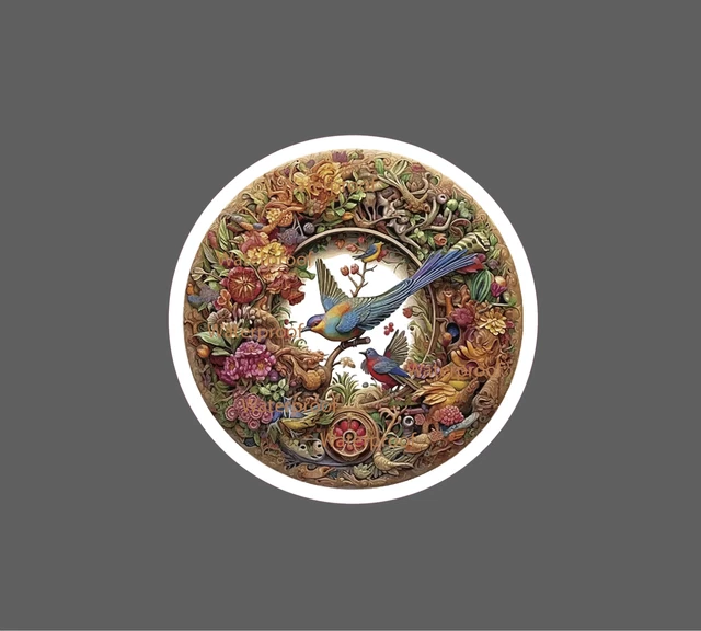 DOPASTICKER Bird Nesting Sticker Ornate Colorful Nature Sticker Phone ...
