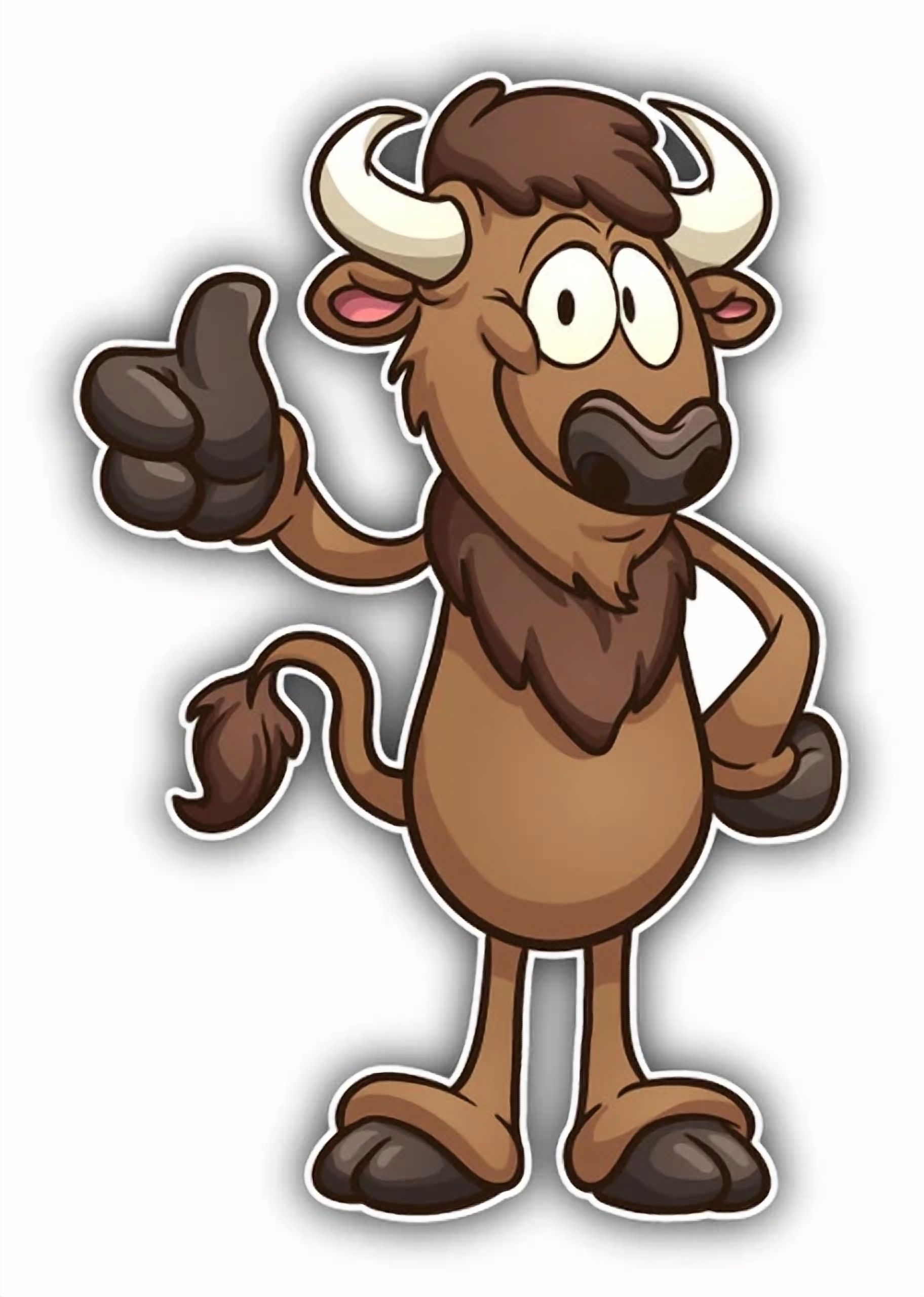 DOPASTICKER Bison Cartoon Sticker Decal Phone Decal Water Bottle ...