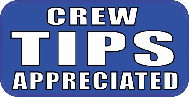 DOPASTICKER Blue Crew Tips Appreciated Sticker Business Tip Sticker ...