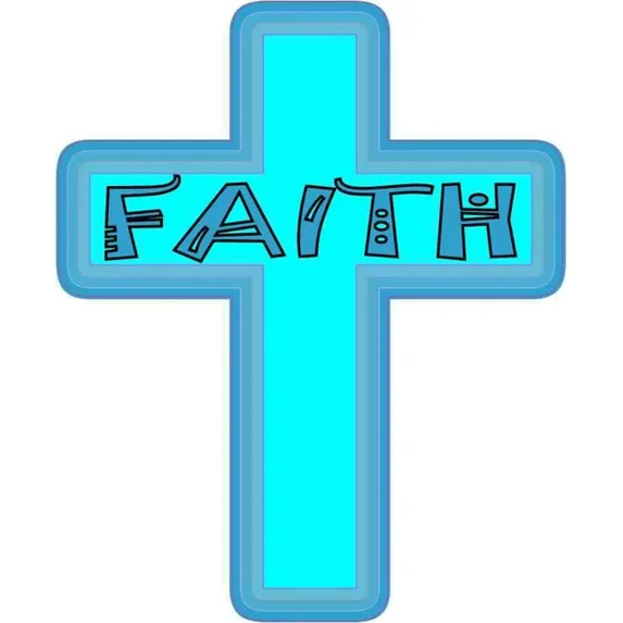 DOPASTICKER Blue Faith Cross Sticker Religious Vehicle Sticker Phone ...