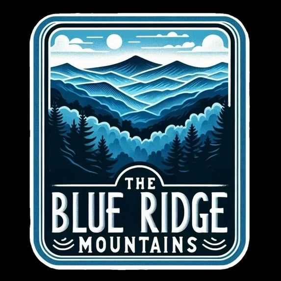 DOPASTICKER Blue Ridge Mountains Sticker Nature Landscape, Scenic ...