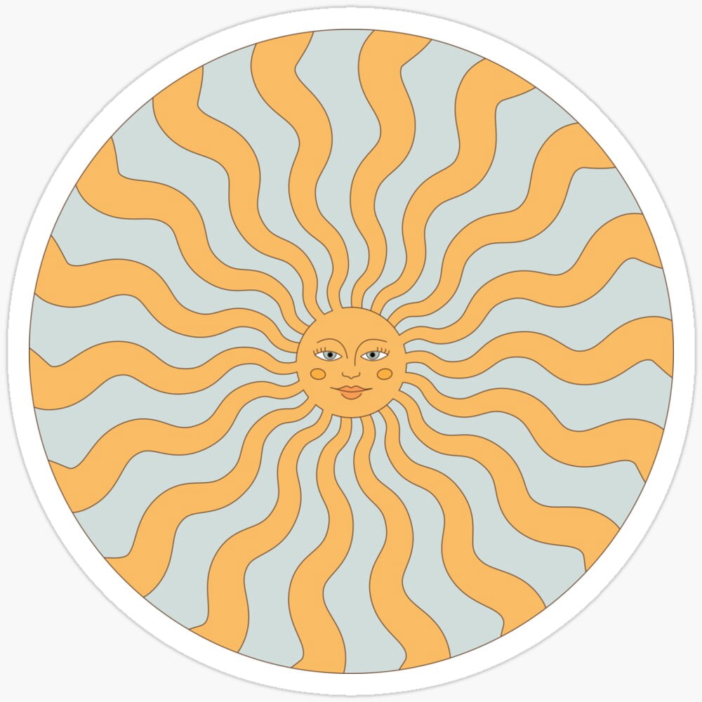 DOPASTICKER Boho Hippie Sun Sticker Phone Decal Water Bottle Stickers ...