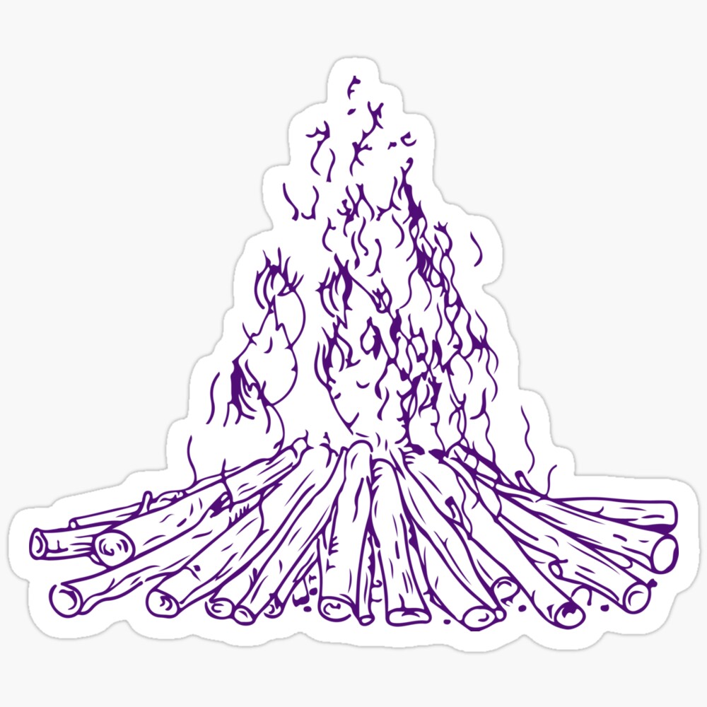 Sticker Bomb Fire DOPASTICKER Bonfire Campfire Fire Burning Drawing Sticker Phone Decal ...