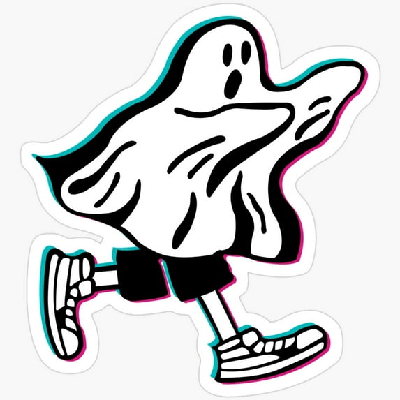 DOPASTICKER Boo - The Running Ghost Sticker Waterproof Sticker For ...