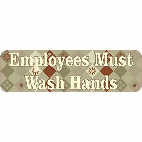 DOPASTICKER Brown Diamonds Employees Must Wash Hands Sticker Restroom ...