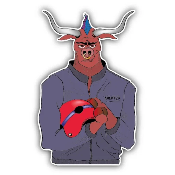 DOPASTICKER Buffalo Ox Rider Sticker Decal Phone Decal Water Bottle ...