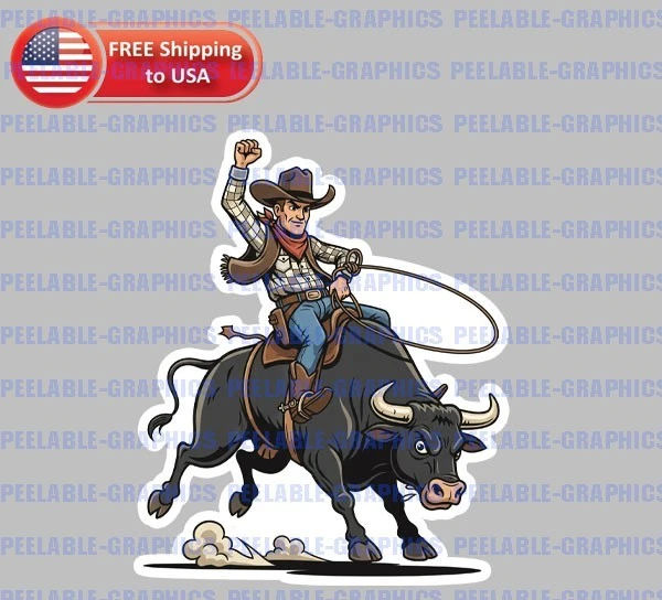 American Rodeo Stickers DOPASTICKER Bull Riding Cowboy Sticker Rodeo Jinete Sticker Phone ...
