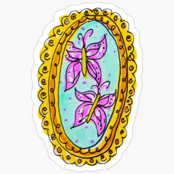 DOPASTICKER Butterfly Frames Sticker Phone Sticker, Latop Sticker ...