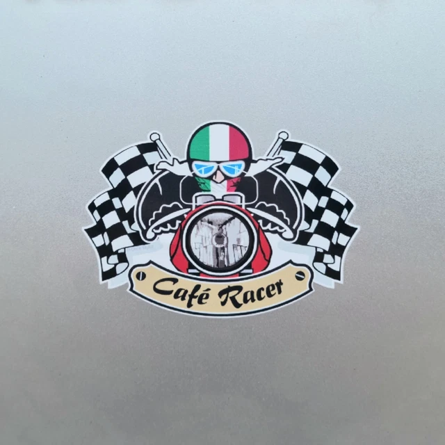 DOPASTICKER Cafe Racer Italy Italian Flag Bik.Er Sticker For Car Van ...
